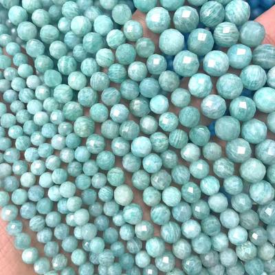 Amazonite Faceted Round Beads for DIY Jewelry