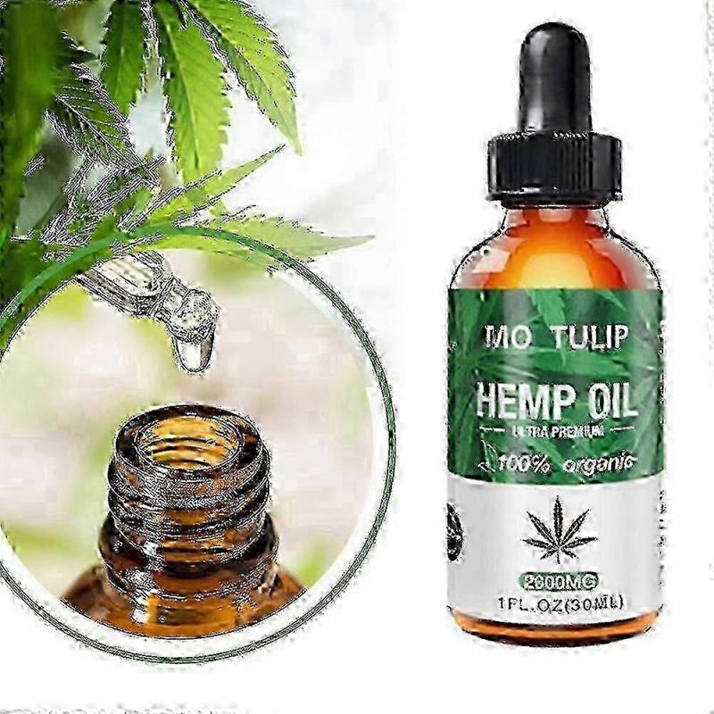 2000mg Hemp Seed Oil 30ml Dropper Bottle Set of 3, High Potency Cold-Pressed Organic, Supports Relaxation Sleep & Heart Health