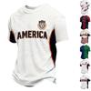 T-shirt Casual da Uomo con Stampa Calcio per Sport e Uso Quotidiano