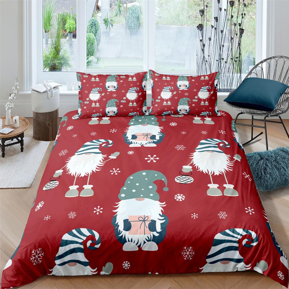 Merry Christmas Bedding Set King Queen Full Twin Size Kids Cartoon Duvet Cover Snow Comforter Cover 2/3pcs Polyester Quilt Cover