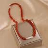 Natural Baroque Pearl Necklace Design Onyx Necklace OT Buckle Red Necklace