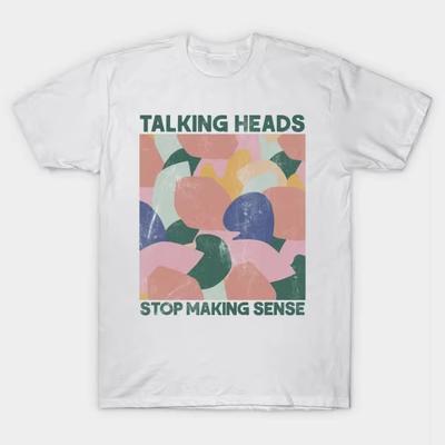 Talking Heads Origineel Retro Fan Art T-shirt Trendy Merk Bloem en Veelzijdig T-shirt Allround T-shirt voor Dames en Heren