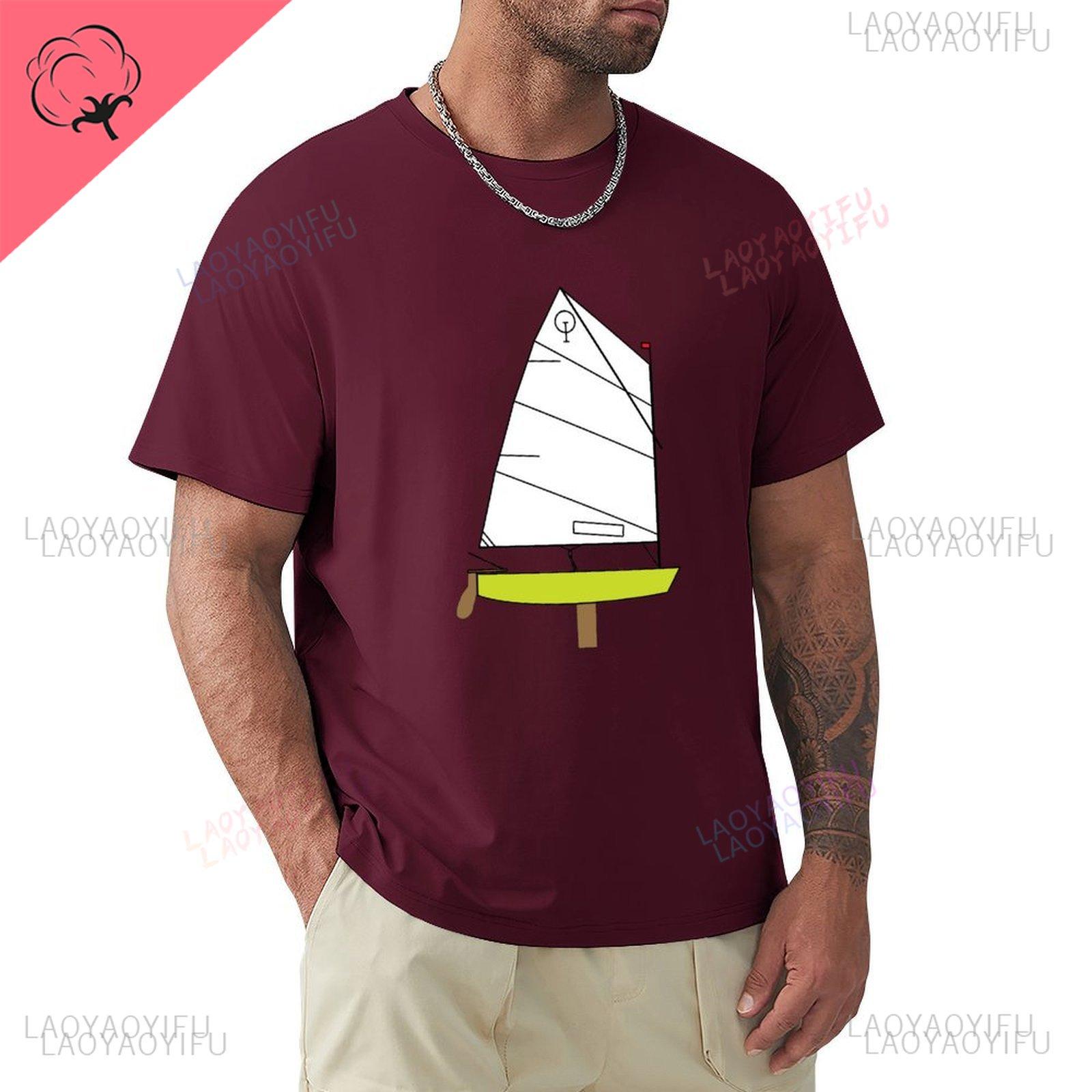 

Optimist Sailing Dinghy Shortsleev Printed Tshirt Summer Vintage Clothes Anime Clothes Mens Streetwear Champion T Shirts Tops 4XL