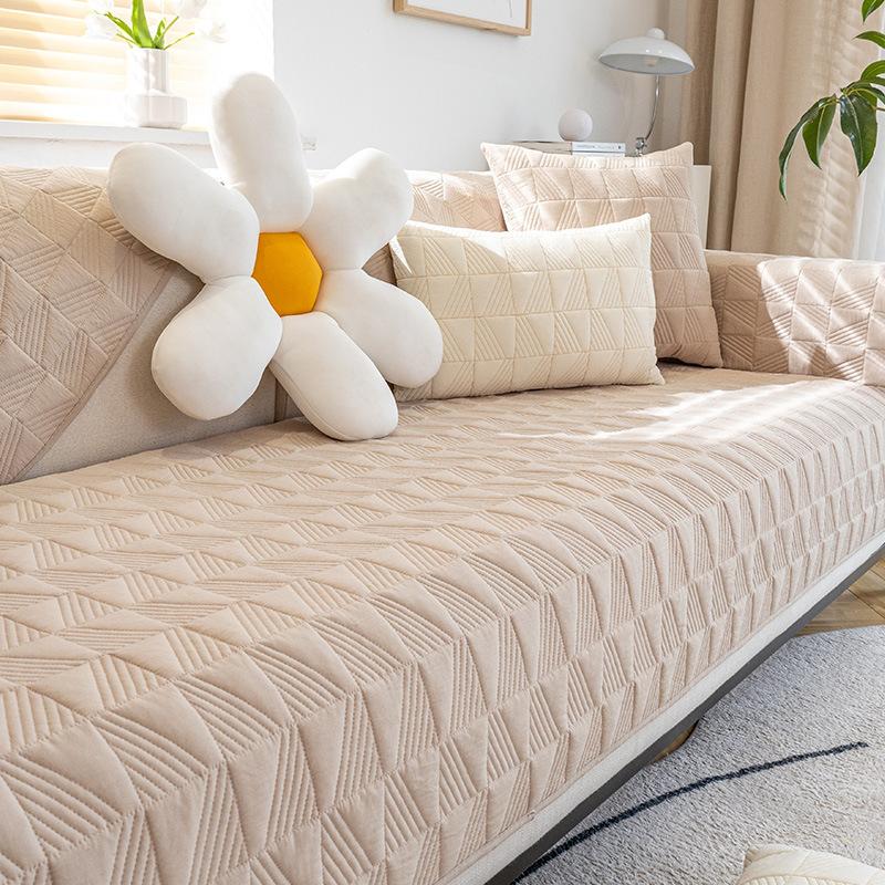 Nordic Pure Cotton Sofa Cushion Simple Modern Four Seasons Universal Non-Slip Fabric Seat Cushion Leather Sofa Cover Cover Cloth Towel