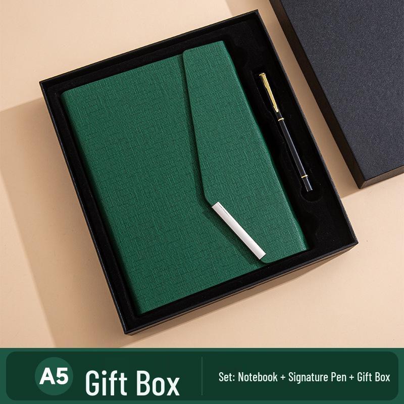 A5 Business Hardcover Notizbuch Geschenkset: Nachfüllbarer dreifach faltbarer Notizblock, Personalisierbares Souvenir.