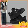 Thin Thick-soled Shoes Women's Autumn New Black Board Shoes Soft-soled Comfortable Milk Fufu Casual Shoes
