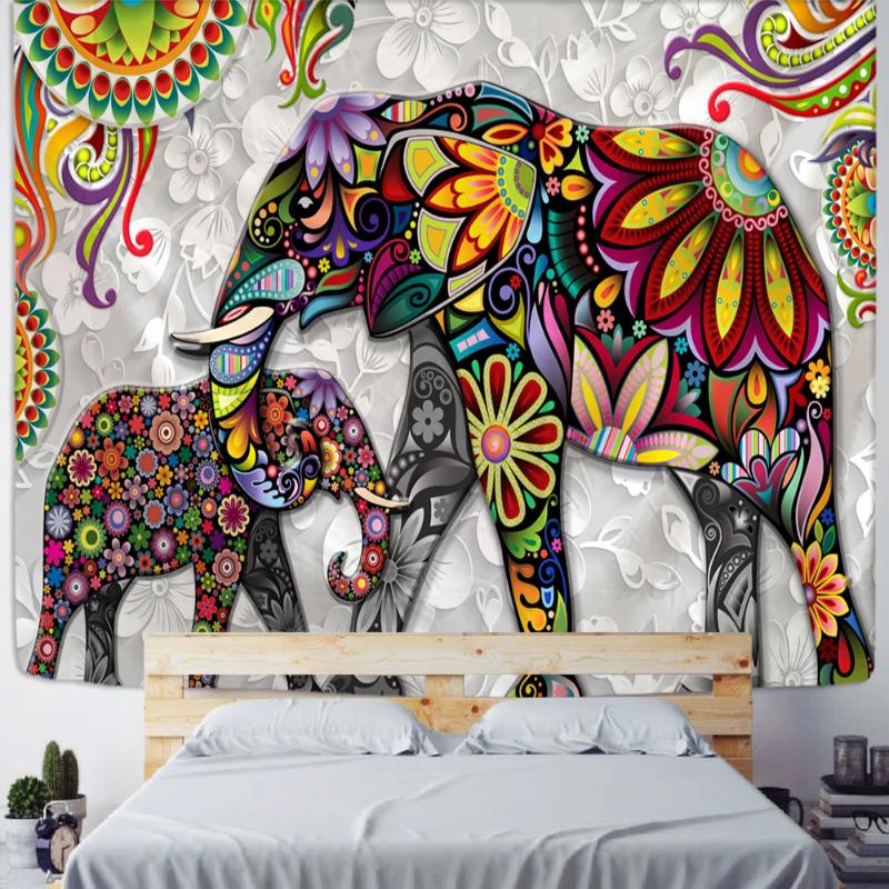 Bohemian 3D Mural Elephant Tapestry Wall Hanging Decora Bedroom Background Cloth Printing Home Decoration Room Tapestry