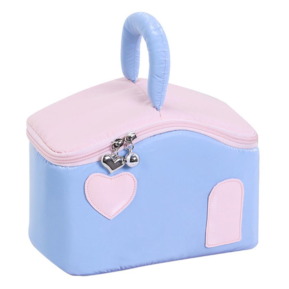 Korean Style Cartoon Makeup Bags House Shape Toiletries Storage Pouch Travel Wash Handbag  Outdoor