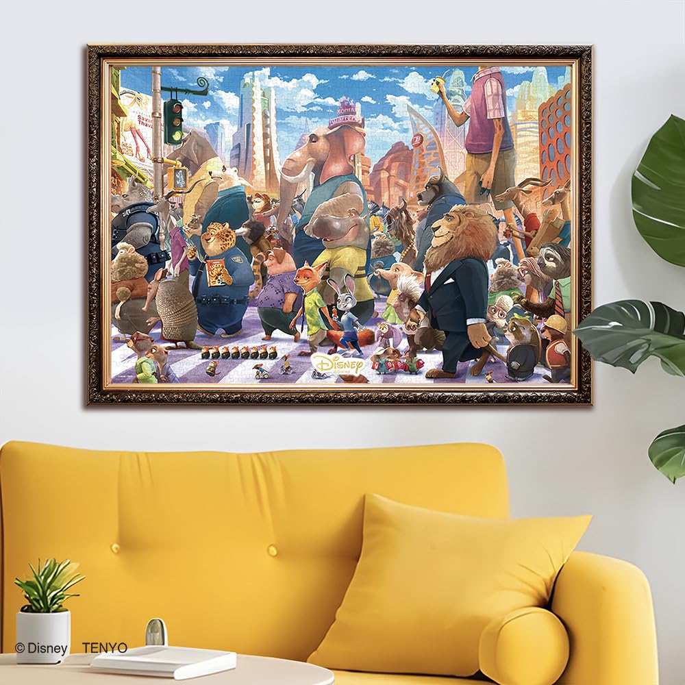 Tenyo In Jigsaw Puzzle Disney Crosswalk Includes and Service Card (Tenyo) [Made Japan] 1000-Piece (Zootopia) (51x73.5cm) D-1000-904, Glue, Spatula,