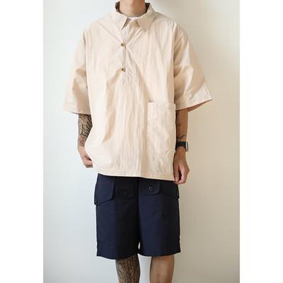 Yakalı Kısa Kollu Polo Tişört, Erkek Kısa Kollu Gömlek, Niş Tasarım, Minimalist Gömlek, Çiftler için Kolej Üstü
