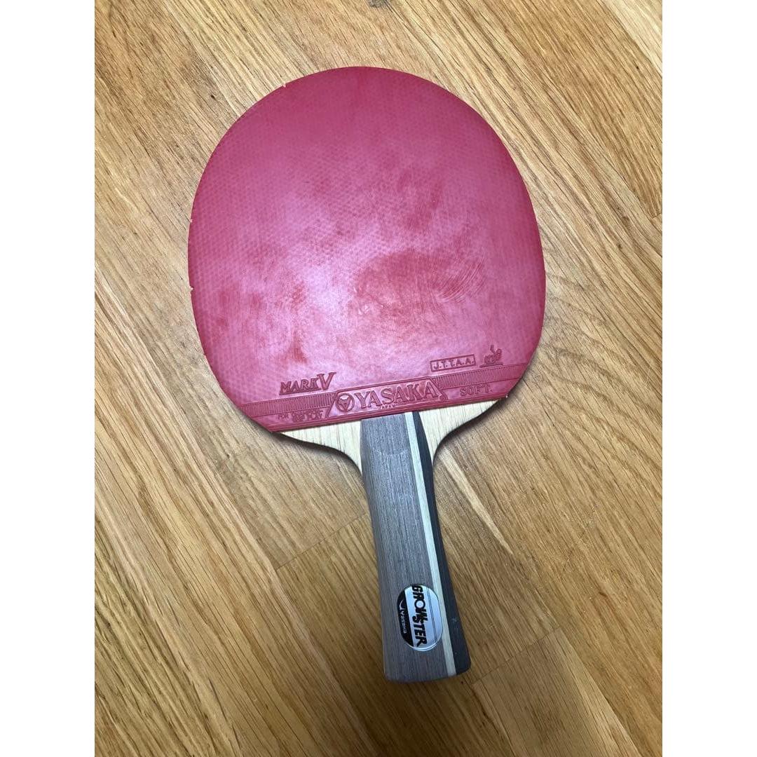 Used Yasaka table tennis racket red black rubber FL grip