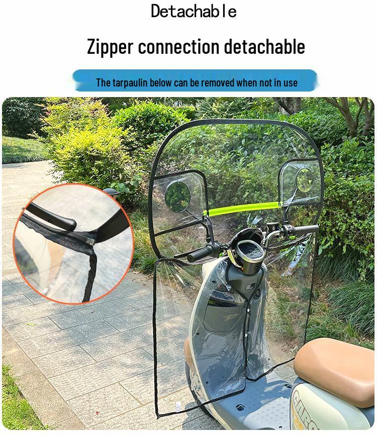 Electric Vehicle Rain & Wind Shield: All-Weather Protection for Battery Motorcycle Windshields.