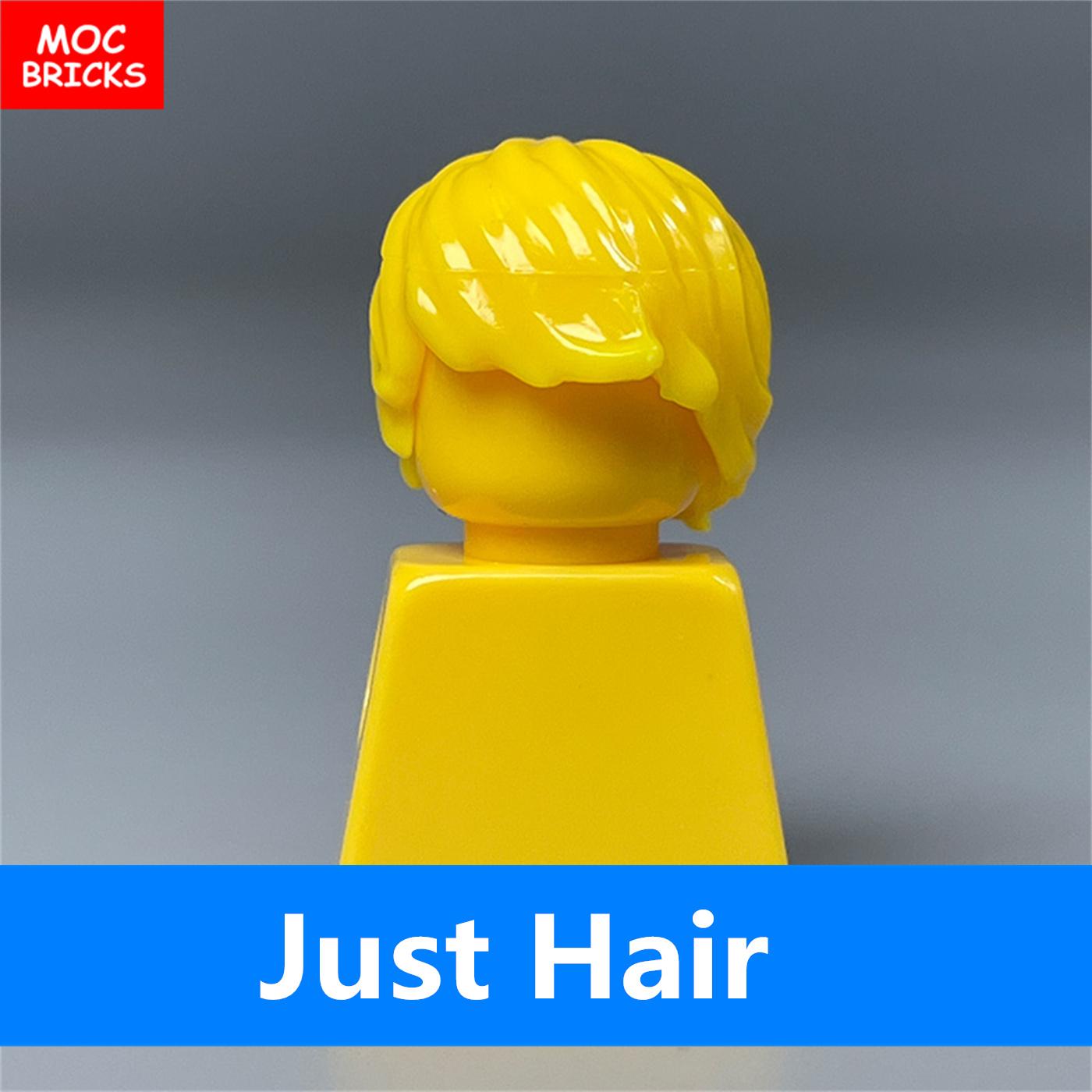 

Non-Toxic 10Pcs Moc Bricks Cover Forehead Male Children Hairs Action Figure Educational Building Blocks Children Kids Toys