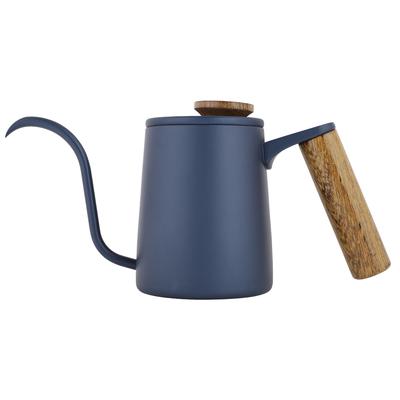 350ml Fashion Stainless Steel Handle Drip Coffee Pot Long Gooseneck Spout Kettle(Blue)