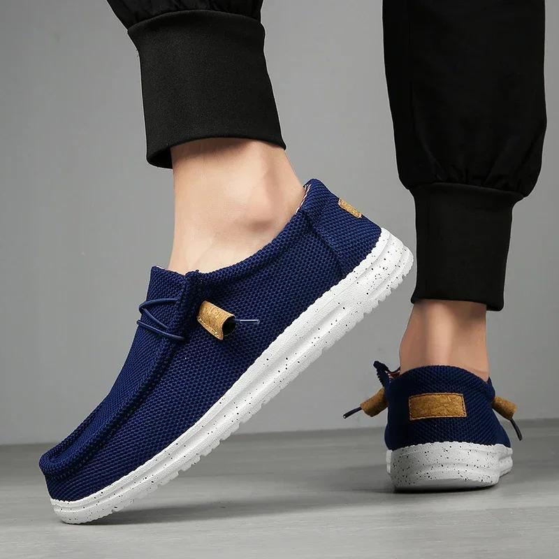 Men Casual Shoes Slip on Canvas Loafers Comfortable Walking Flats for Man Dude Non Slip Soft  Sneakers Summer