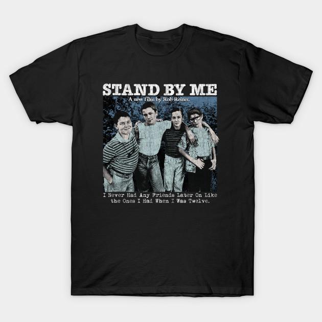 Мужская черная футболка с принтом Stand By Me, печать на трансферной бумаге без вырезания, хлопковая футболка L чёрный