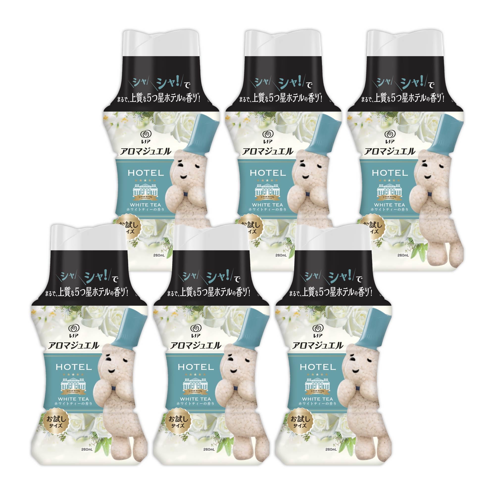 

Lenor Aroma Jewel Ароматизирующие гранулы для белья с ароматом белого чая, пробный размер 260 мл x 6 штук, Аромат, Бутылка, [Упаковка]