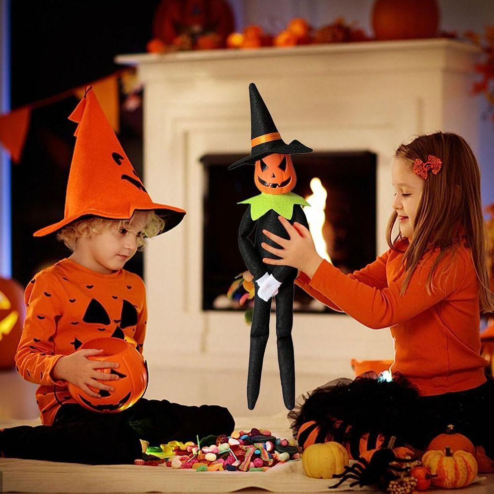 With Hat Pumpkin Elf Creative Pumpkin Doll Halloween Elf Felt Doll  Children's Gifts