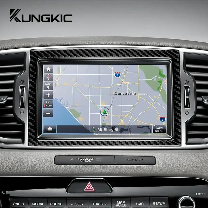 Car Central Control Screen Real Soft Carbon Fiber Sticker for KIA Sportage 2017 2018 LHD RHD Interior Trim Accessories