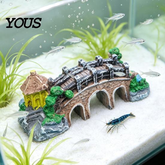 Nature Style Fish Tank Aquarium Bridge Ornament, Arch Miniature Decor, Water Feature Landscaping Mini Model for Terrarium, Fairy Garden Accessories