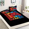 Games Print Fitted Sheet Set Soft Home Textile Comfortable Breathable Gamepad Bedding Set for Bedroom Guest Room