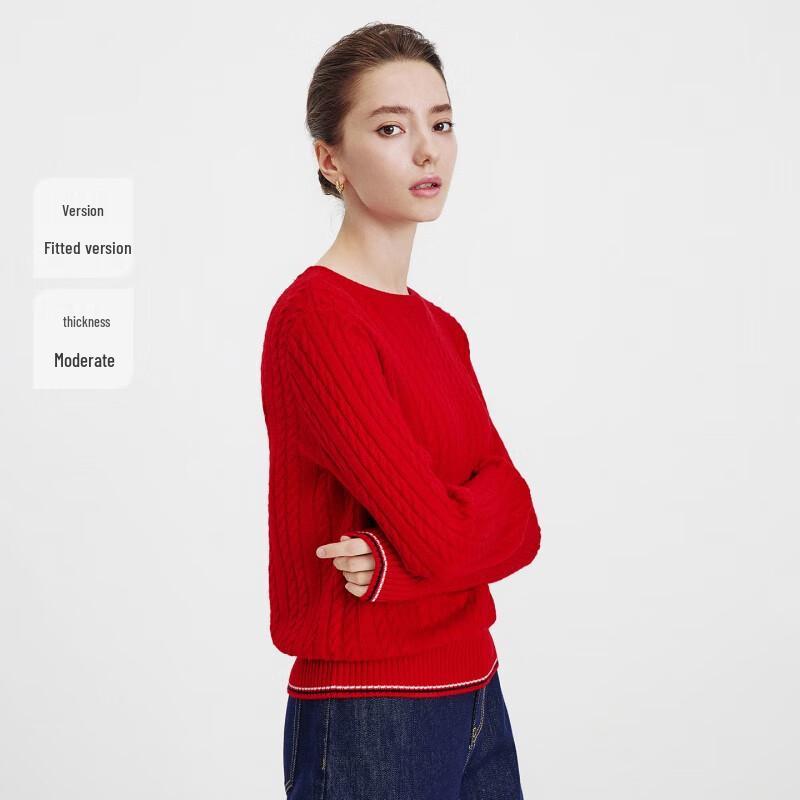 Navigare Women's Long-Sleeve Round Neck Wool Sweater