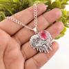 Pink Tourmaline Gemstone 925 Sterling Silver Jewelry Pendant 1.49" Gift For Wife CP-28-16