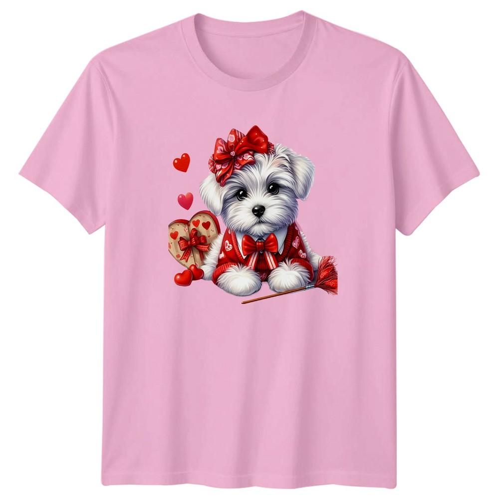 Puppy Love Dogs Valentines Day Unisexs TShirt Unisexs Tee Graphic Unisex Top