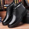 Fashion Hot Sale Handmade Mens Ankle Boots Outdoor Man Casual Leather Shoes Male Winter Plush Snow Boots Leisure Walk Motorcycle Boots