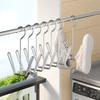 2/5Pcs Stainless Steel Shoe Rack Hangers Metal Storage Box Space-Saving With Closet Hooks Silver Home Laundry Accessories