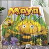 RIPMMaya The Bee With Flowers Throw Soft Flannel Throw Summer Blanket Lightweight Cozy Nap Blanket for Sofa Bed TravelR-I-P