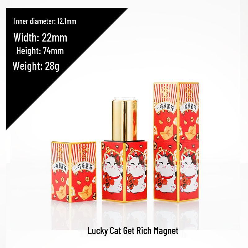 

Серия «Счастливый кот»: 3D Тисненый Сделай Сам Туба для Губной Помады Ручной Работы с Магнитной Застежкой, Квадратный Корпус с Золотой Кромкой, 12.1. Capacity 4 grams