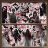 Halloween Window Clings Bloody Handprint Footprint Halloween Wall Decal Floor Clings Scary Halloween Decoration Window Stickers