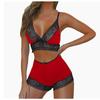 Women Bra Color Suit Lace Edge Shorts Suit No Rims Underwears