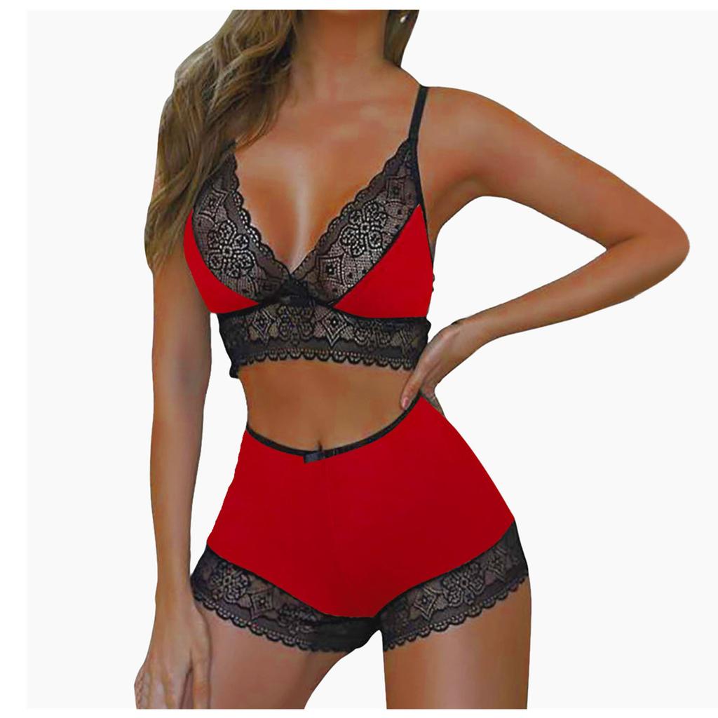 Women Bra Color Suit Lace Edge Shorts Suit No Rims Underwears