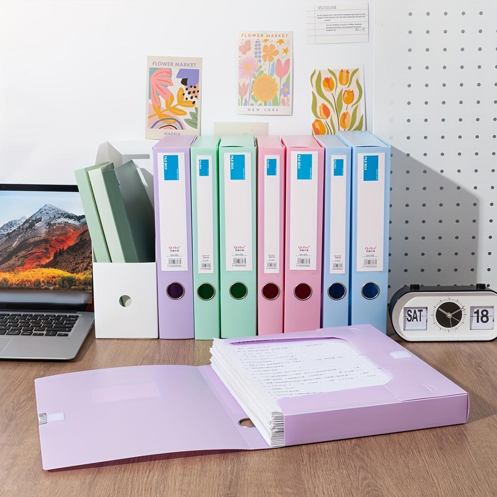 A4 Pastel Plastic File Folders - Heavy-Duty High Quality Document Organizer with Snap Closure, Multi-Color Assortment for Office