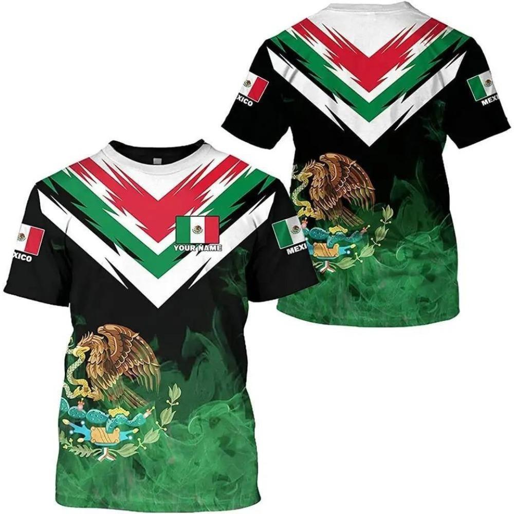 In Vendita Calda Nuovo Arrivo T-Shirt da Uomo con Stampa Digitale 3D Manica Corta Serie Messico Top