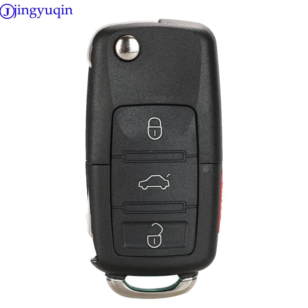 jingyuqin  2/3/4 B Folding Car Remote Key Shell Case Fob For VW Passat Polo Golf Touran Bora Ibiza Leon Octavia Fabia