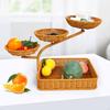 Imitation Rattan Geflochtener Obstkorb Serviertablett Dekoration Eleganter Kreativer Halter Lebensmittel für