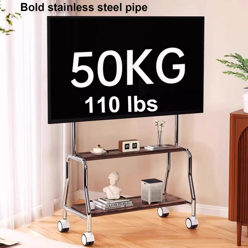 Rollbarer Boden-TV-Ständer für 32-75 Zoll LCD LED Flachbild-/Curved-Panel-Fernseher TV-Wagen Hält bis zu 110 Pfund Max VESA 600x400mm
