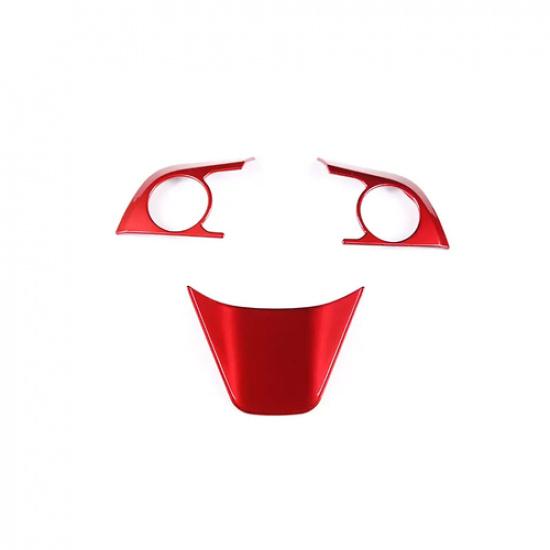 ABS Bright Red Steering Wheel Decor Frame Trim For Toyota Camry 2018-2024