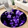 1pc Butterfly Purple Glitter Chair Carpet for Office, Round Non Slip Durable Large Size Office Carpet, Suitable for Office