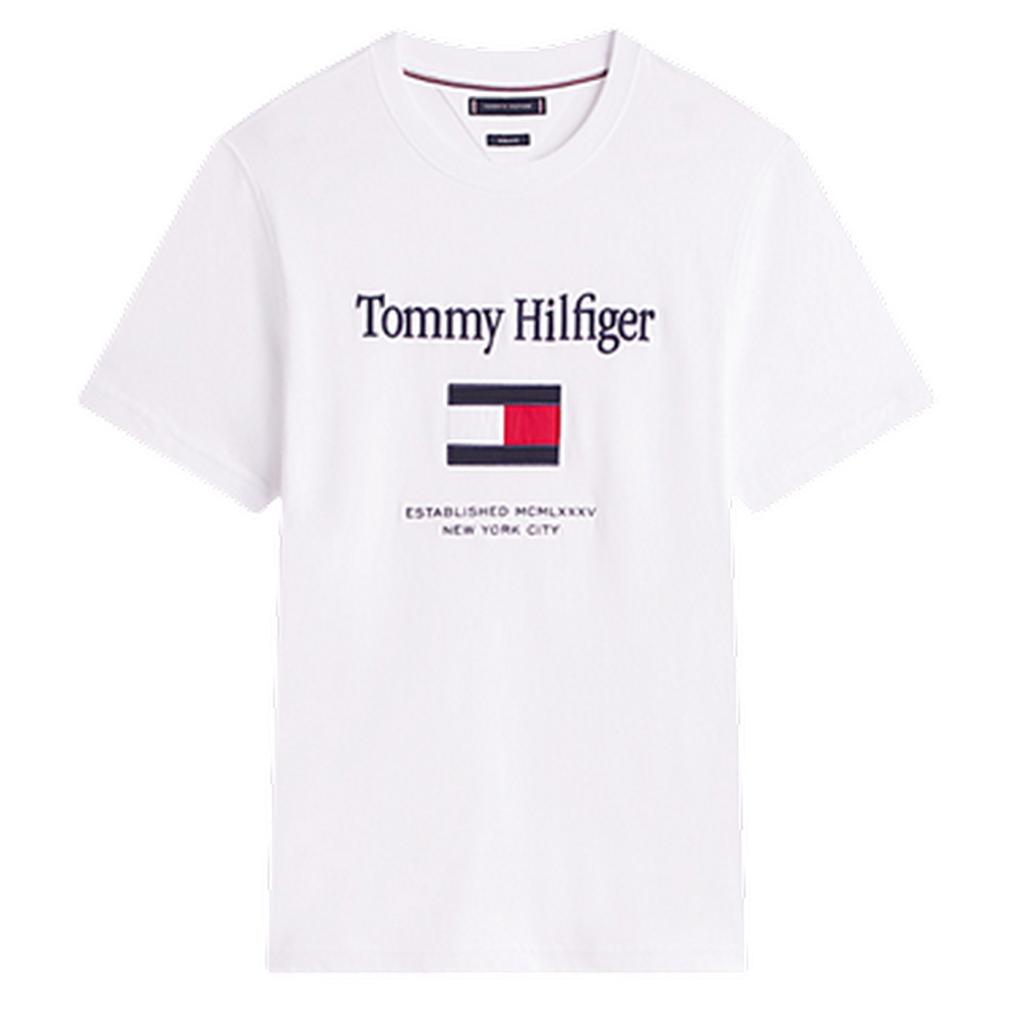 Tommy Hilfiger Mens Flag Embroidered T-Shirt