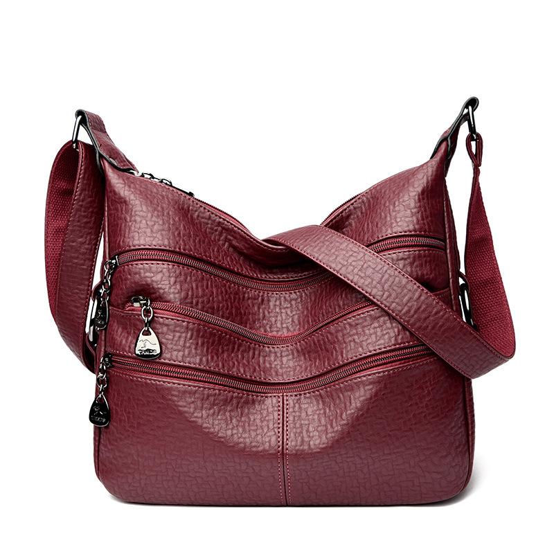 Women's Bag Fashion Soft Leather Large Capacity Mother Shoulder Crossbody Bag