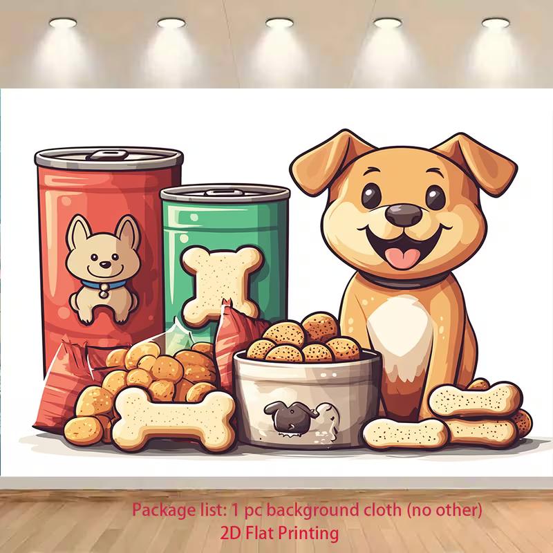 2D Puppy with Canned Food Photography Background
