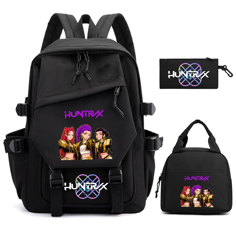3 Stück/Set Cartoon Kpop Dämonenjäger Bedruckter Rucksack für Teenager Kinder Schüler Große Kapazität Schultasche Mädchen Geschenk Frauen wasserdichte Reisetasche