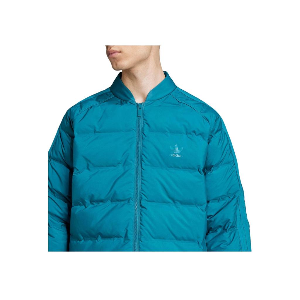 Adidas Originals Sst Down Jacket Series Comfortable Warm Sports Stand Collar Puffer Coat Men Jackets Heritage-Blue JE1954
