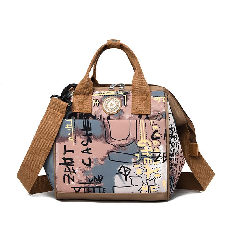 Compact Graffiti Mom & Baby Bag - Crossbody, Shoulder & Stroller Backpack with Insulation
