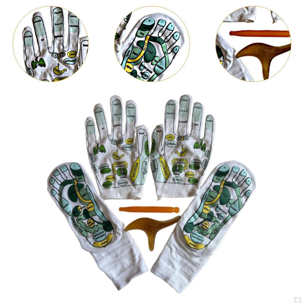 Akupressur Reflexzonenhandschuhe und Socken Set Werkzeuge Massage mit Punktmassager