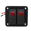 Rocker Switch Panel 2 Gang On Off Pre Wired Red LED 12V 24V 20A 10A with Marine Vehicle Labels